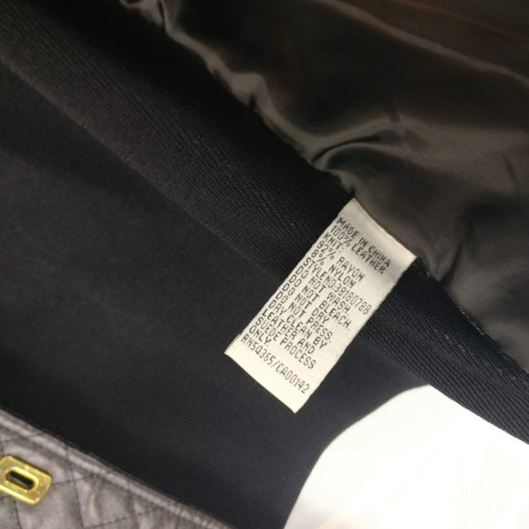 Quilted Leather Knit Jacket with Turn Lock buttons Coco Gancini Gold detail, Lrg - Picture 7 of 8